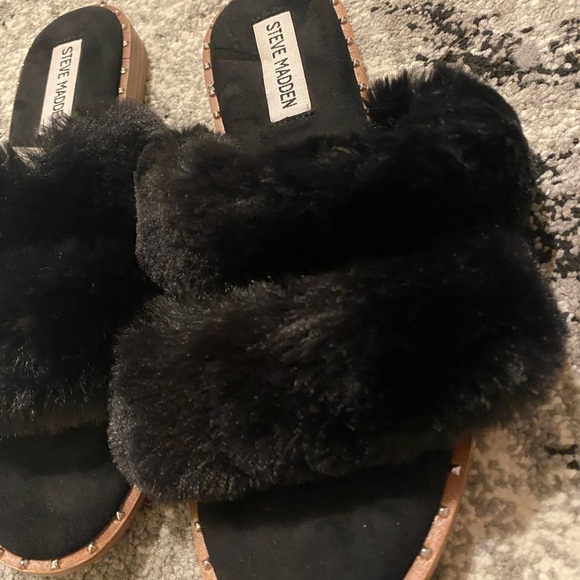 Steve Madden fur slides sandals size 8.5 NEW - Picture 5 of 5